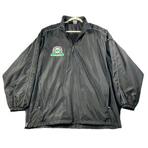 Authentic Apparel Anaconda Sports Black Windbreaker Jacket Pocket Sz XL ( ISA )